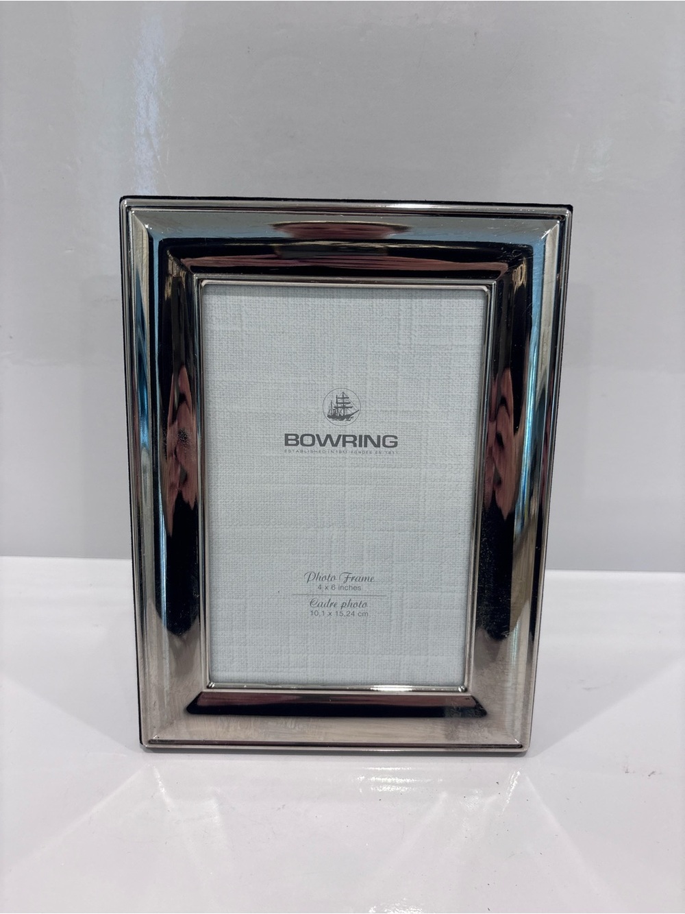 Bowring silver plated 4x6 photo frame beveled tabletop picture frame wall mount